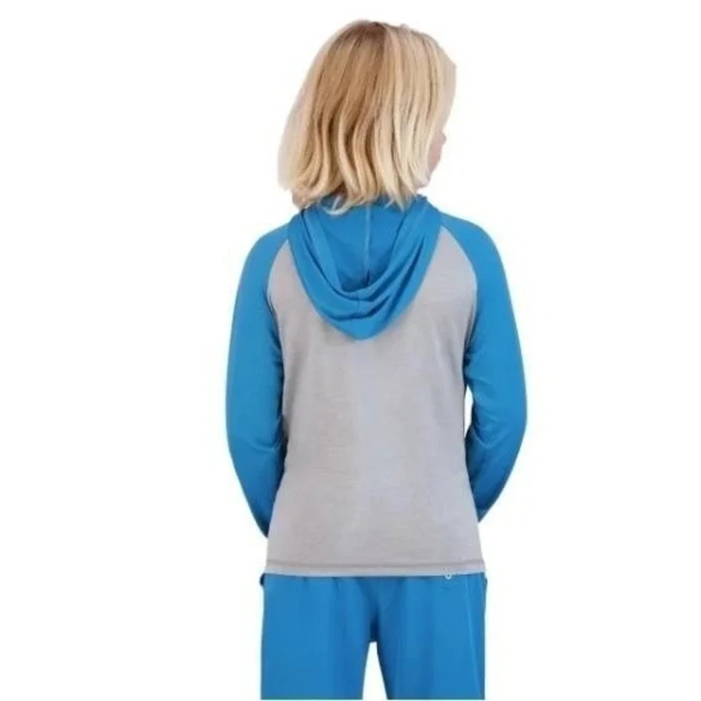 Dakine Swim Boys 2-piece Swim Set Blue/Gray Rash Guard UPF‎ 30+ Small NWT!